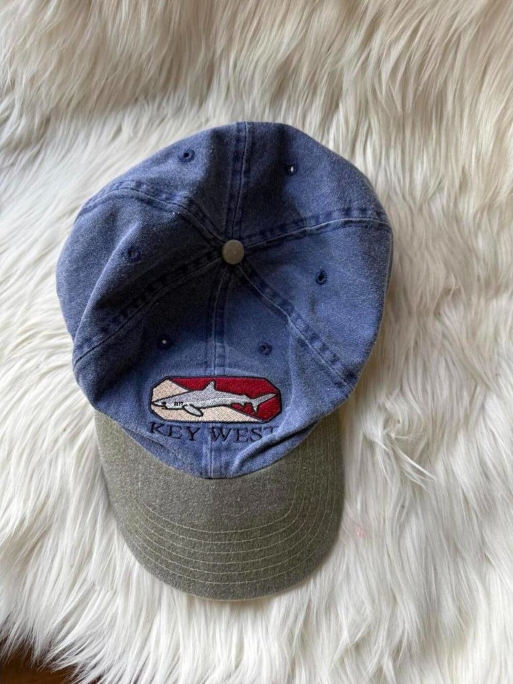 Men's Blue and Green Hat